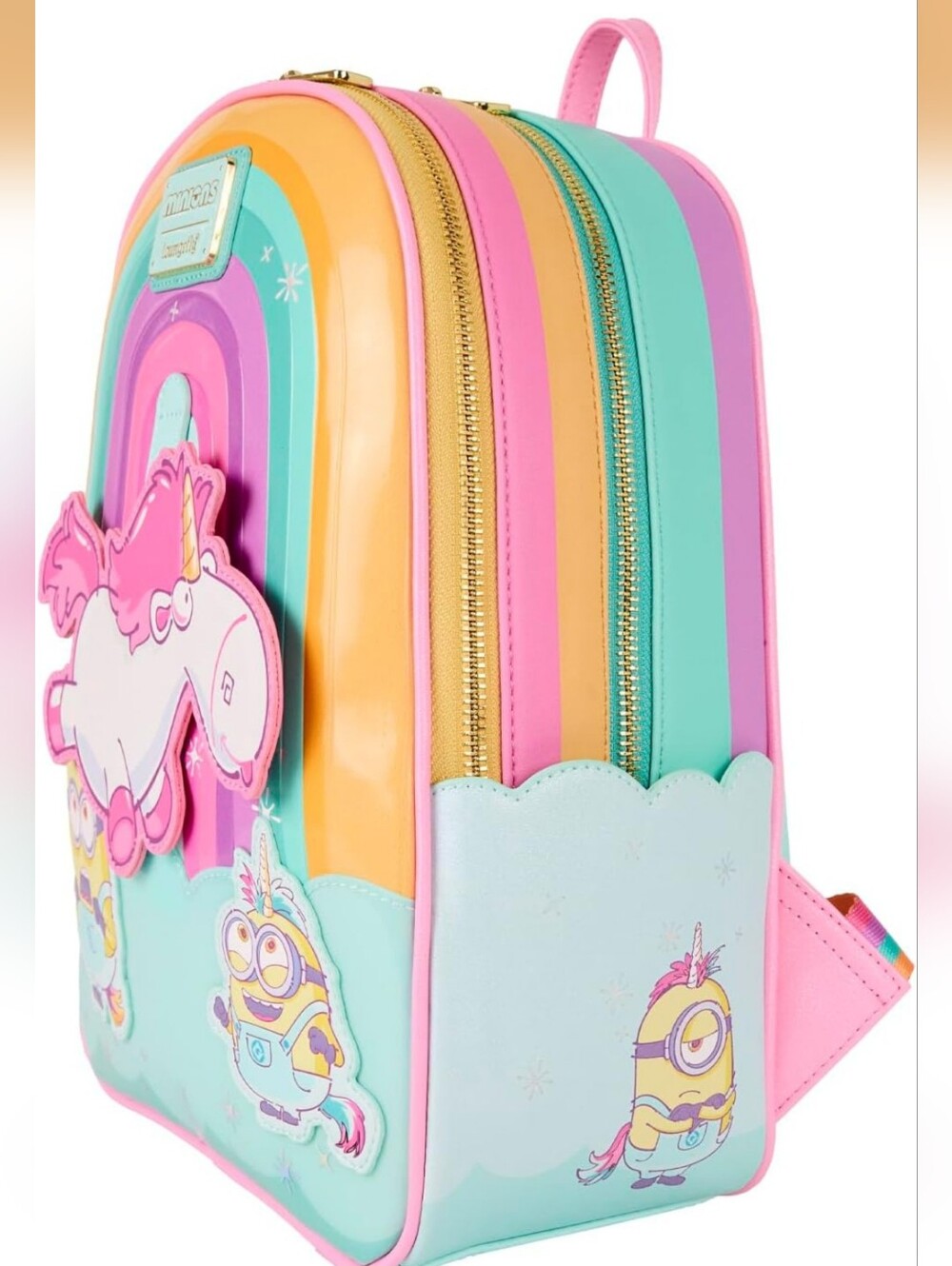 Adorable Minions Fluffy Unicorn Loungefly Back Pack - Picture 3 of 13